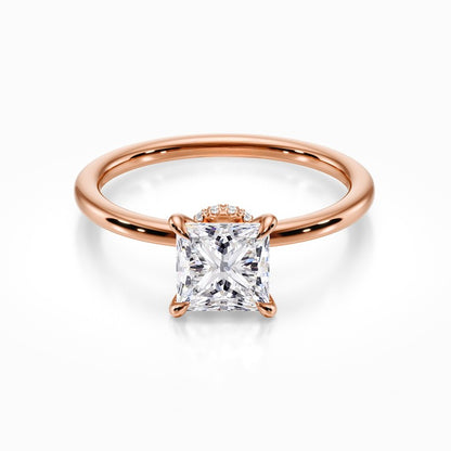 Tiara Solitaire 18K Solid Gold Ring