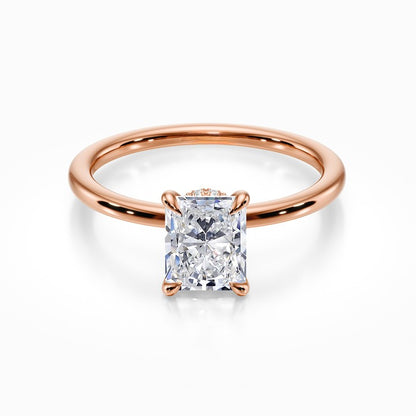Tiara Solitaire 18K Solid Gold Ring