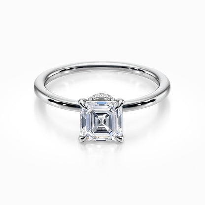 Tiara Solitaire 18K Solid Gold Ring
