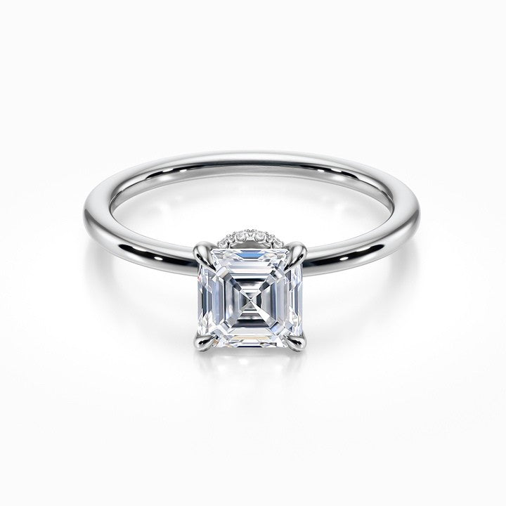 Tiara Solitaire 18K Solid Gold Ring