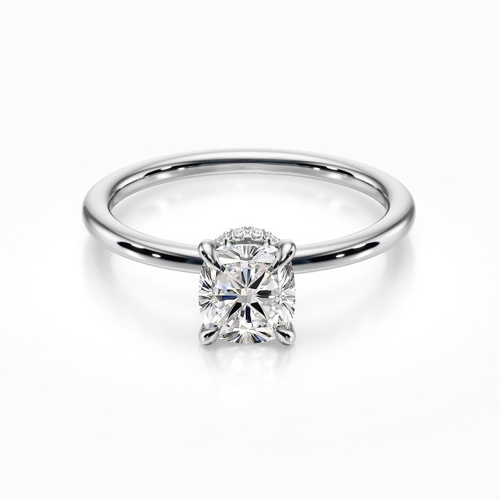 Tiara Solitaire 18K Solid Gold Ring