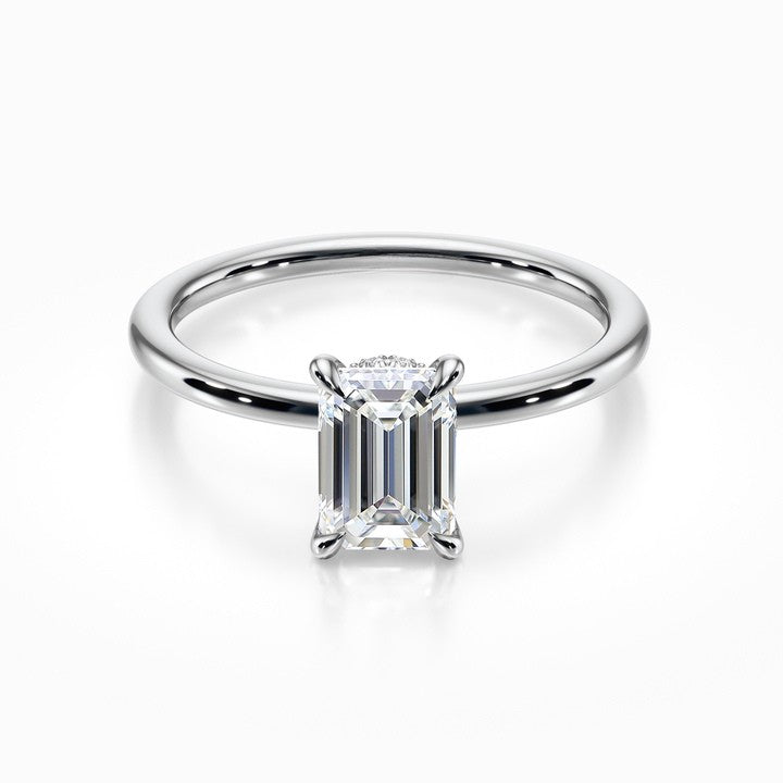 Tiara Solitaire 18K Solid Gold Ring