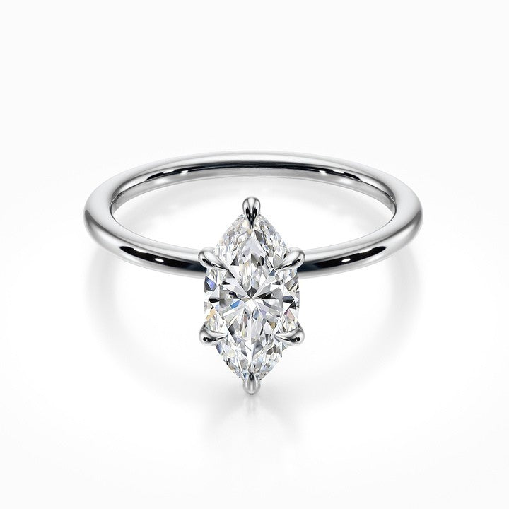Tiara Solitaire 18K Solid Gold Ring