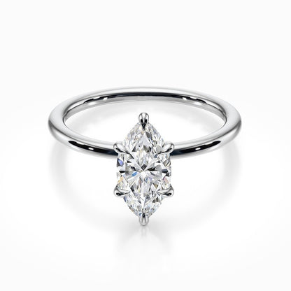 Tiara Solitaire 18K Solid Gold Ring
