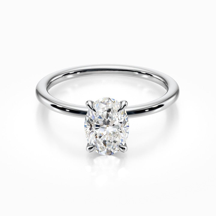 Tiara Solitaire 18K Solid Gold Ring