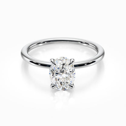 Tiara Solitaire 18K Solid Gold Ring