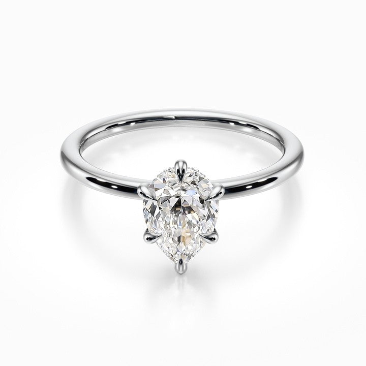 Tiara Solitaire 18K Solid Gold Ring