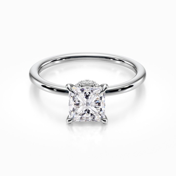 Tiara Solitaire 18K Solid Gold Ring