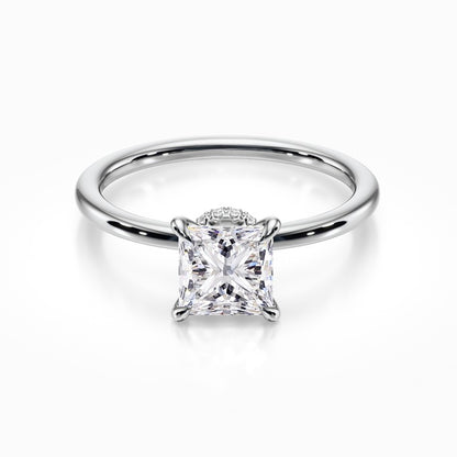 Tiara Solitaire 18K Solid Gold Ring
