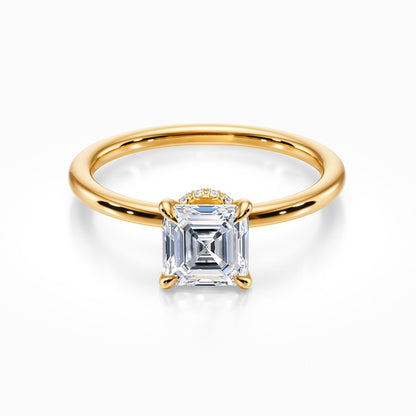 Tiara Solitaire 18K Solid Gold Ring