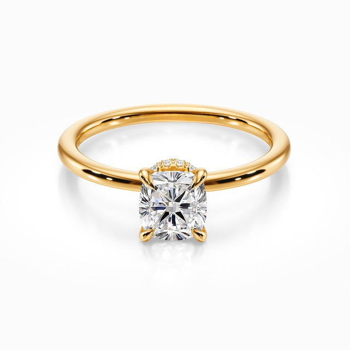 Tiara Solitaire 18K Solid Gold Ring