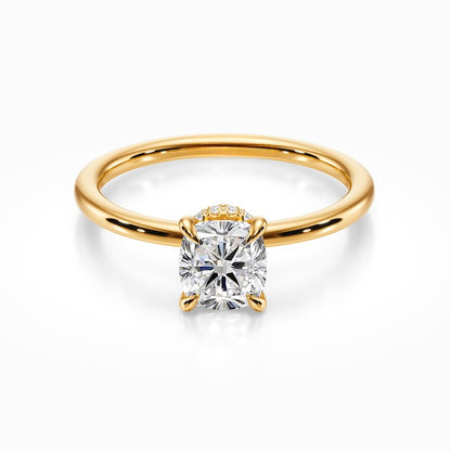 Tiara Solitaire 18K Solid Gold Ring