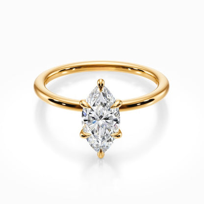Tiara Solitaire 18K Solid Gold Ring