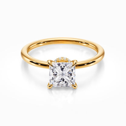 Tiara Solitaire 18K Solid Gold Ring
