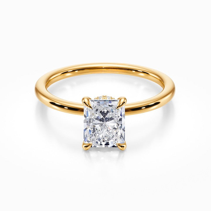 Tiara Solitaire 18K Solid Gold Ring