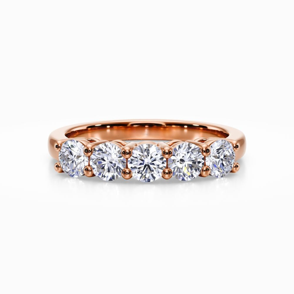 Five Vows Wedding Band in Rose Gold
