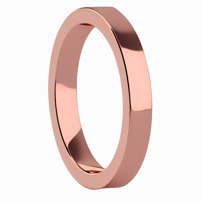 Classic Flat Men Wedding Band in Rose Gold