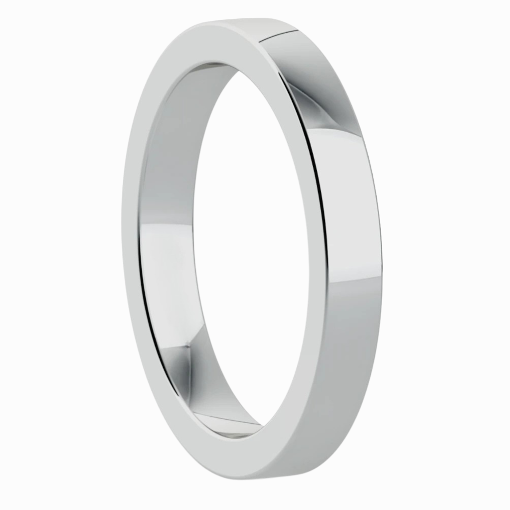 Classic Flat Men Wedding Band in Rose Gold