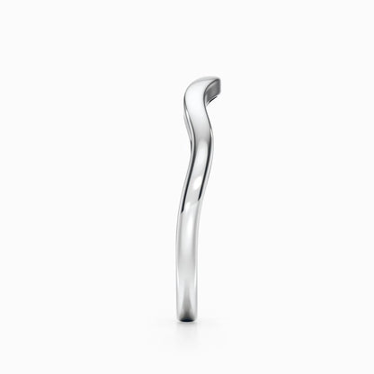 Wave Contour Wedding Band in White Gold