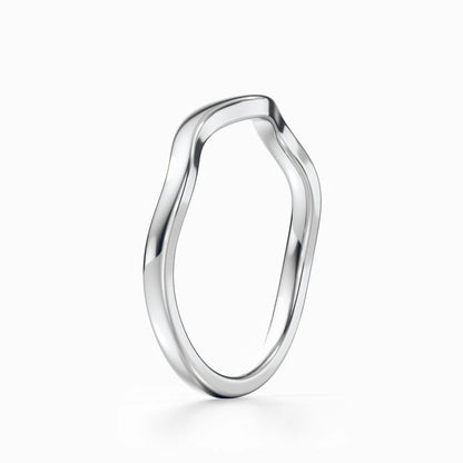 Wave Contour Wedding Band in Yellow Gold