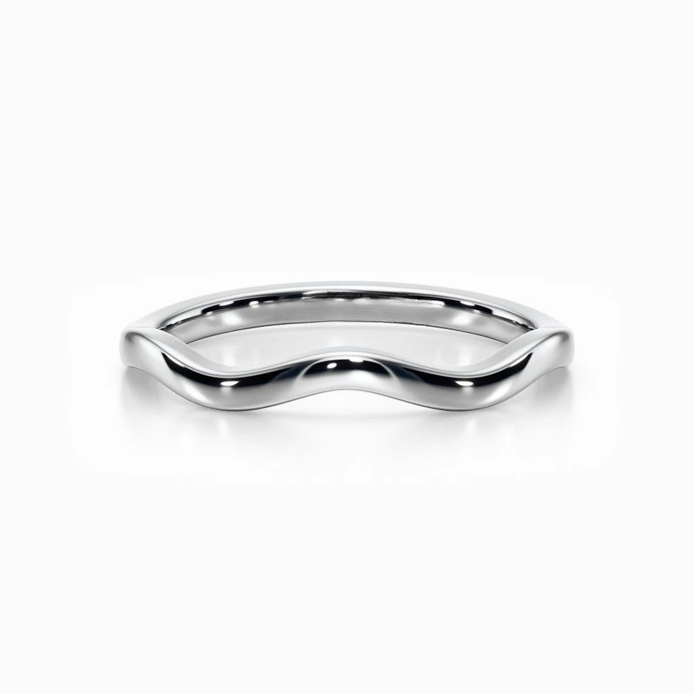 Wave Contour Wedding Band in Yellow Gold