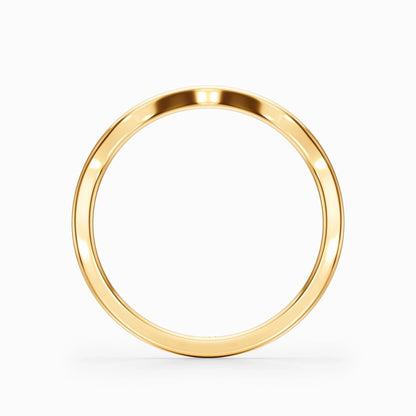 Wave Contour Wedding Band in Yellow Gold
