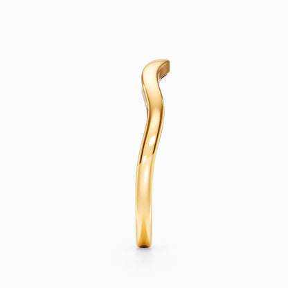Wave Contour Wedding Band in Yellow Gold