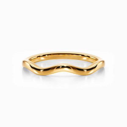 Wave Contour Wedding Band in Yellow Gold