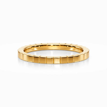 Ridged Edge Wedding Band in White Gold