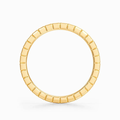 Ridged Edge Wedding Band in White Gold
