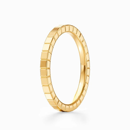 Ridged Edge Wedding Band in White Gold