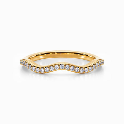 Wave Contour Pave Wedding Band in White Gold