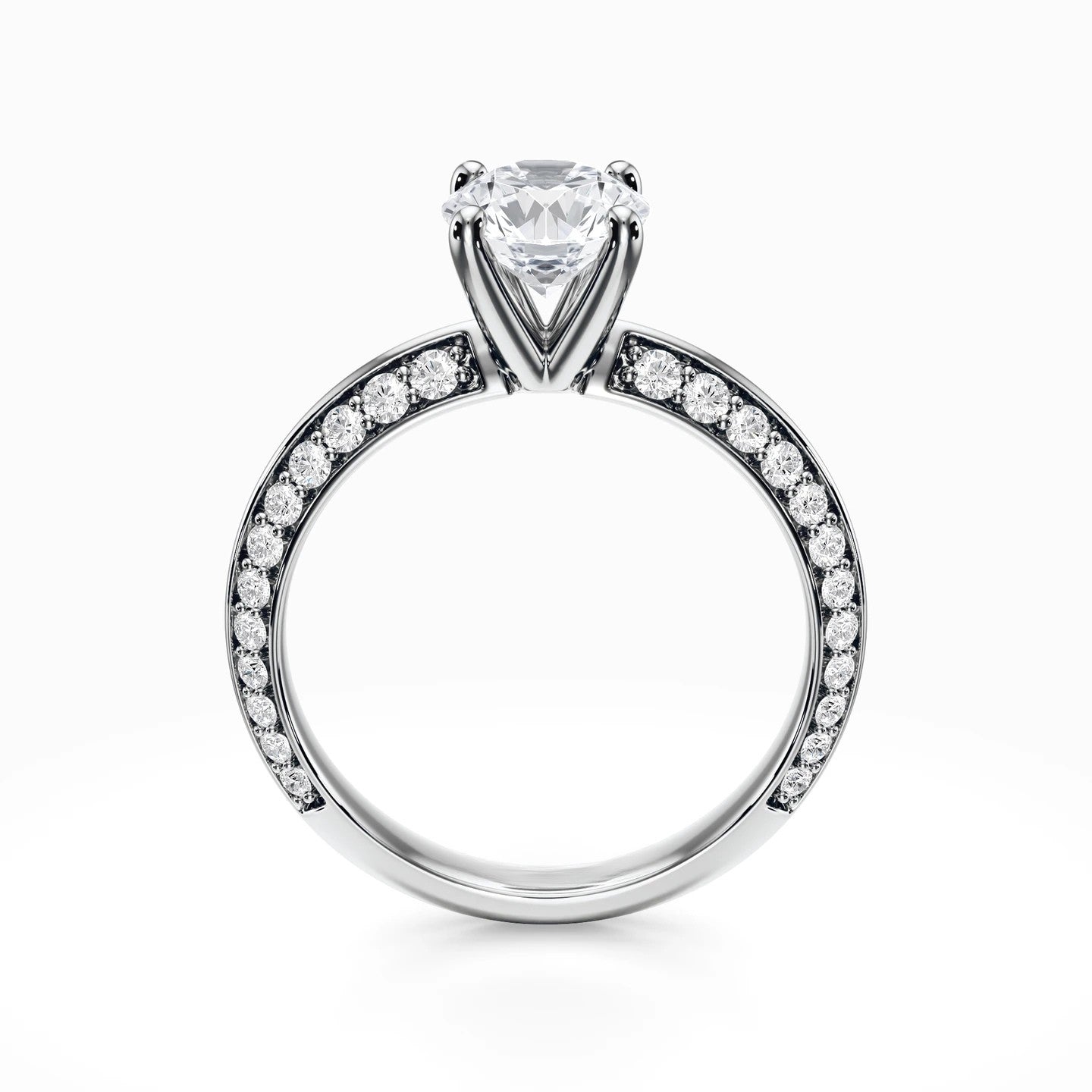 Knife Edge Pave Ring
