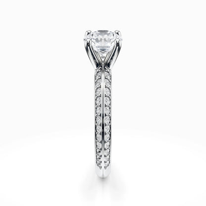 Knife Edge Pave Ring