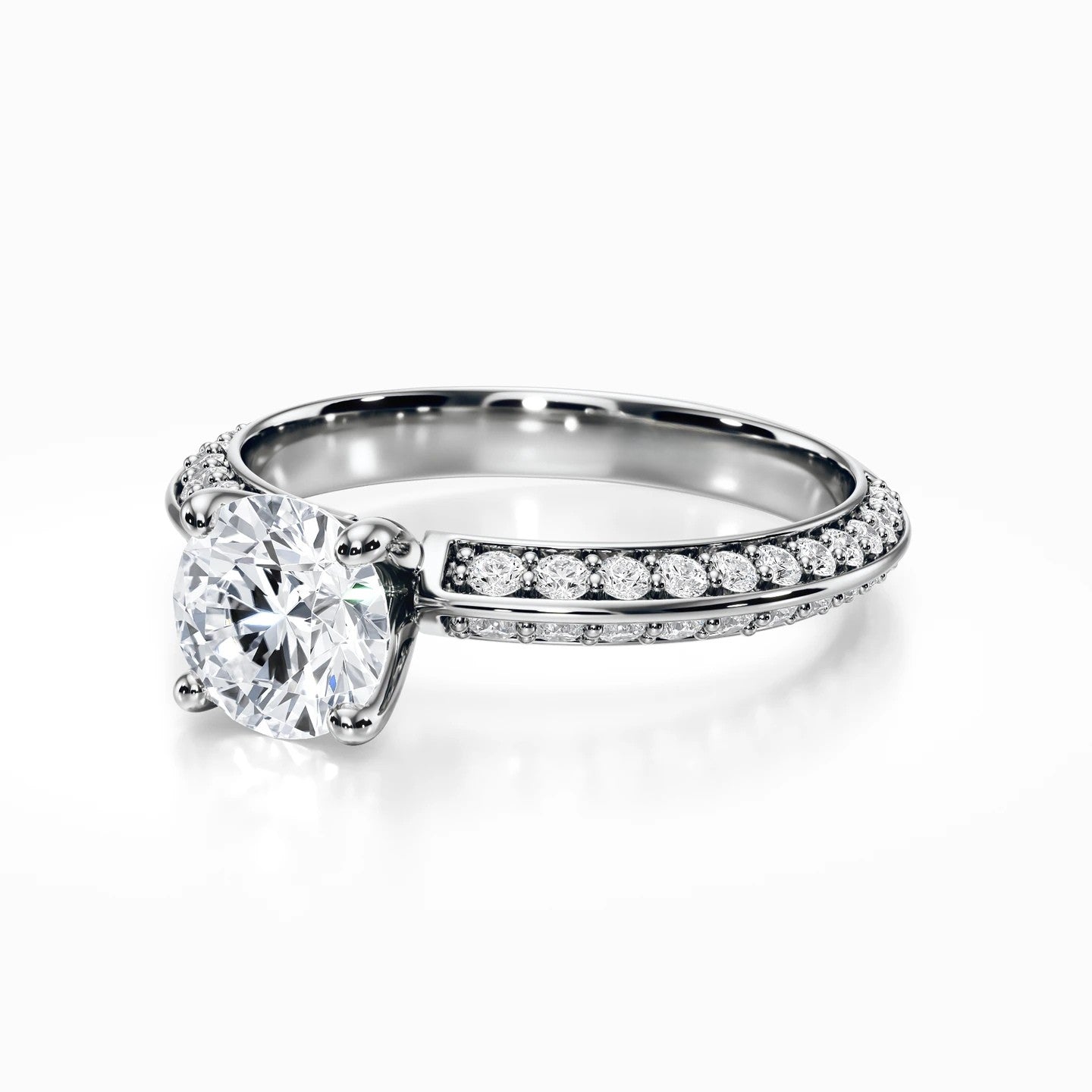 Knife Edge Pave Ring