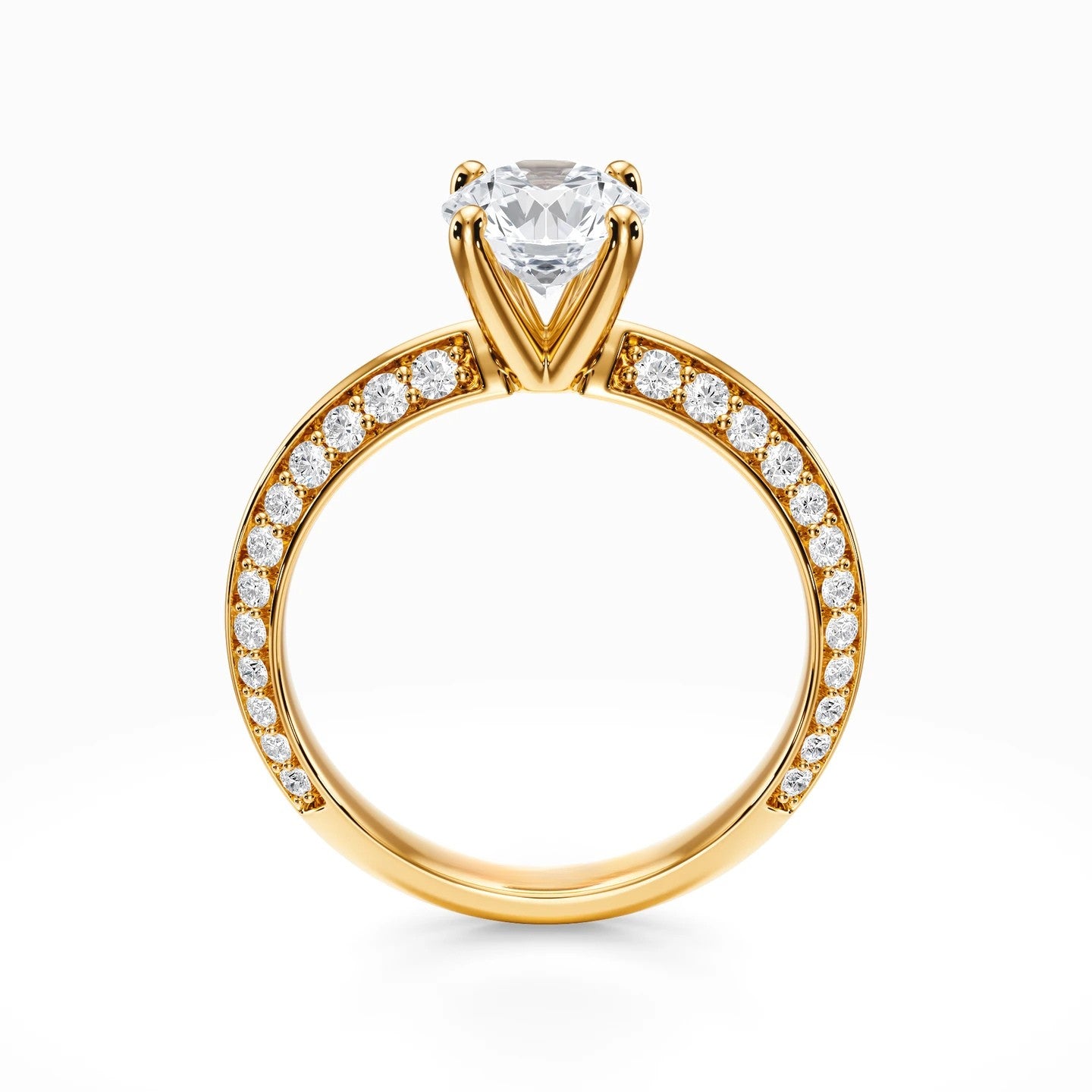 Knife Edge Pave Ring