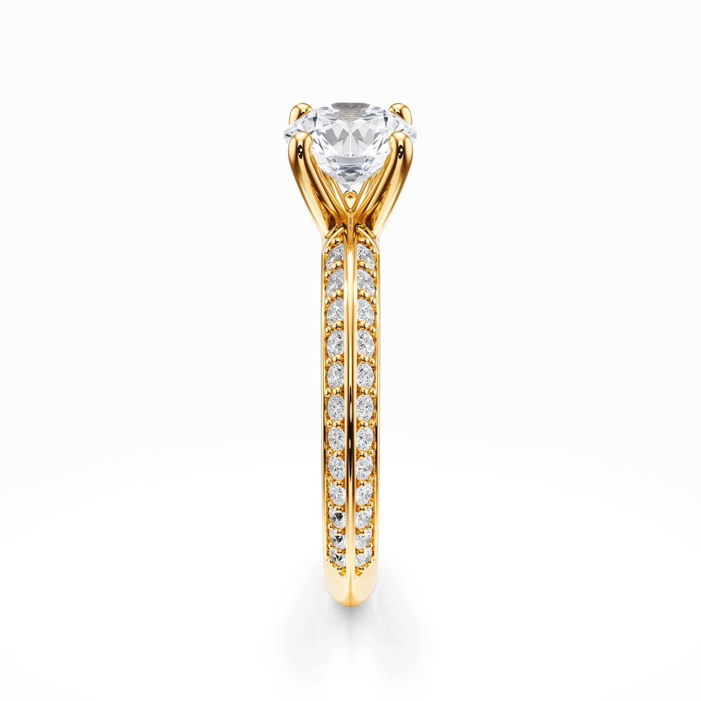 Knife Edge Pave Ring