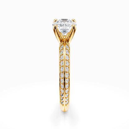 Knife Edge Pave Ring