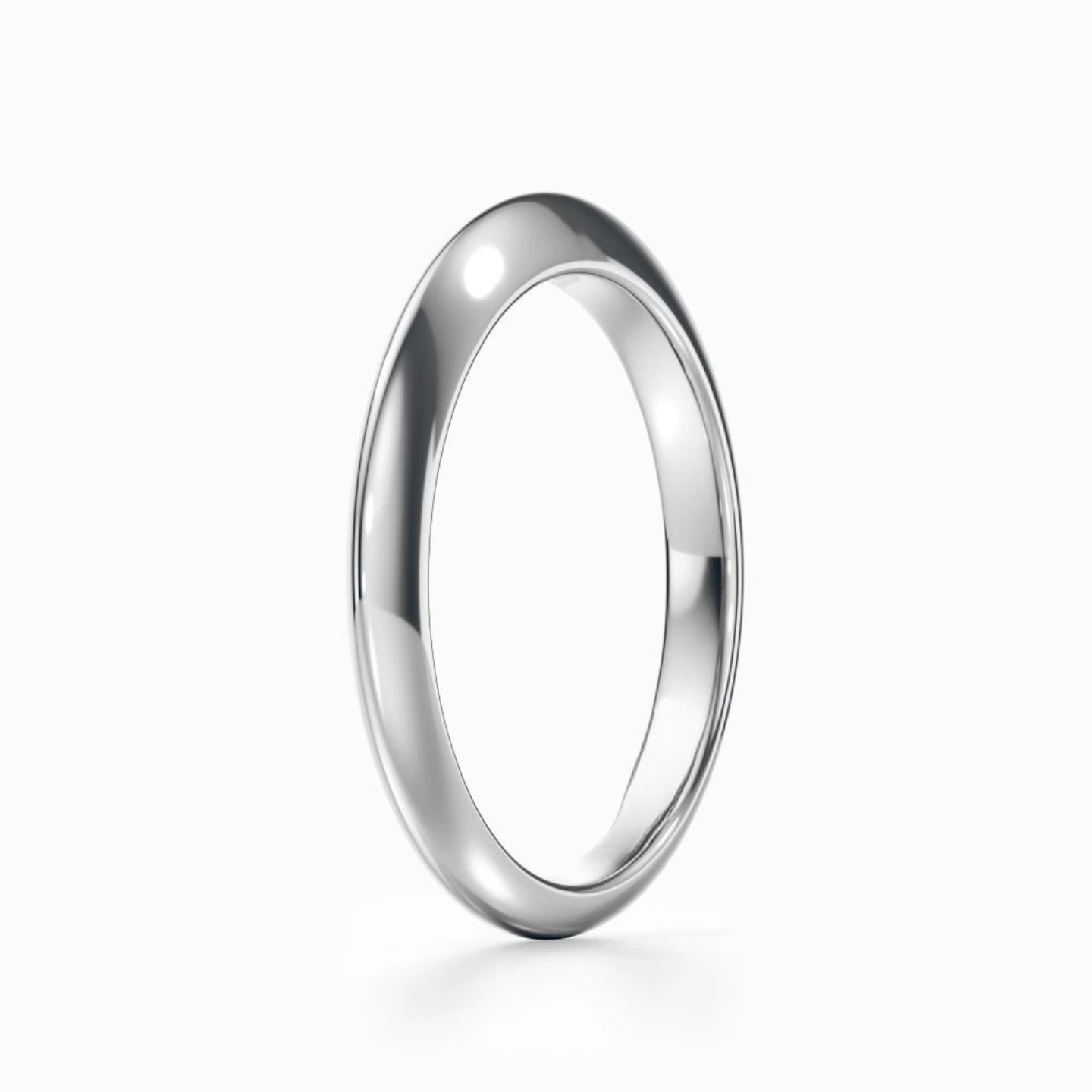 Classic Knife Edge Wedding Band in White Gold