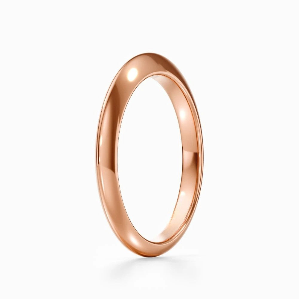 Classic Knife Edge Wedding Band in White Gold