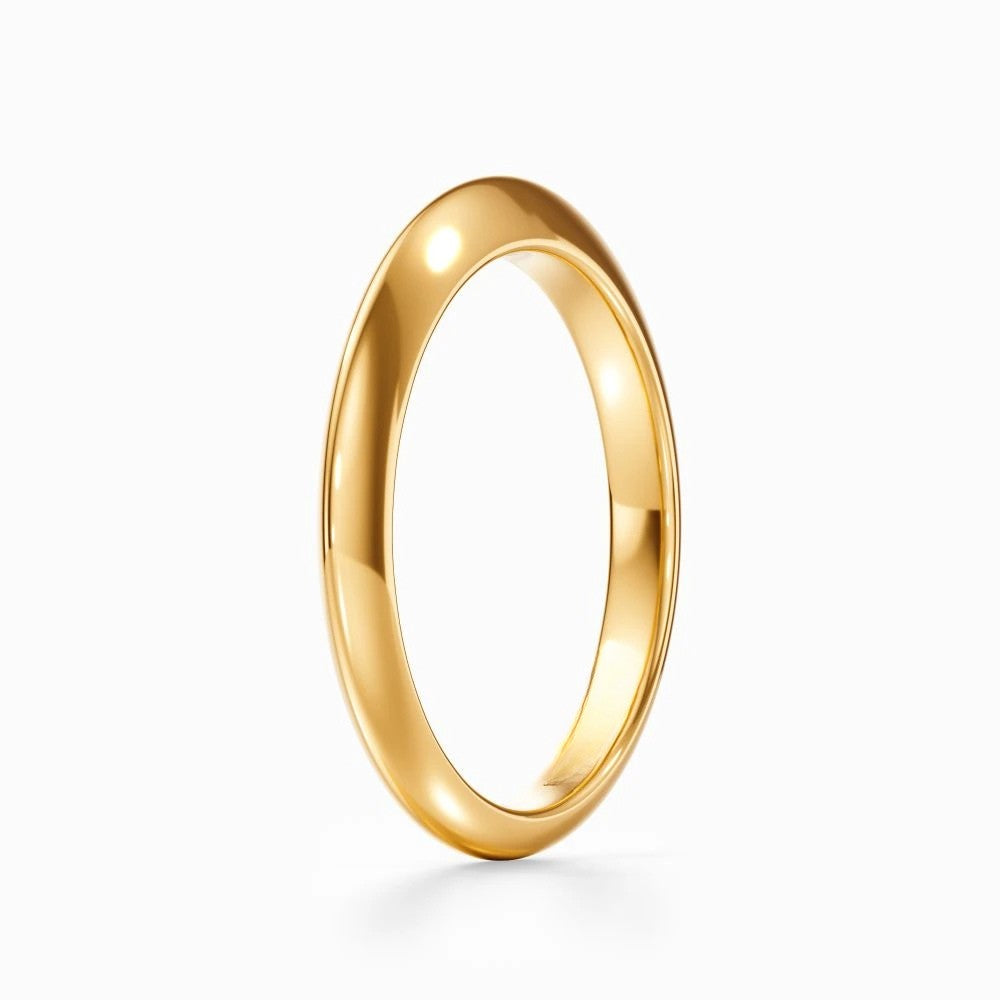 Classic Knife Edge Wedding Band in White Gold