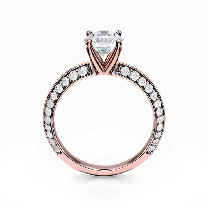 Knife Edge Pave Ring