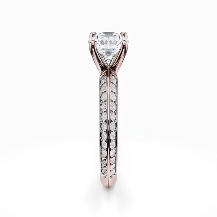 Knife Edge Pave Ring