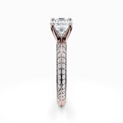 Knife Edge Pave Ring