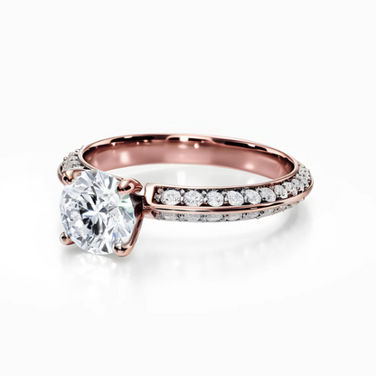 Knife Edge Pave Ring