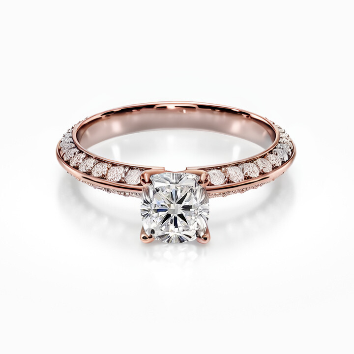 Knife Edge Pave Ring