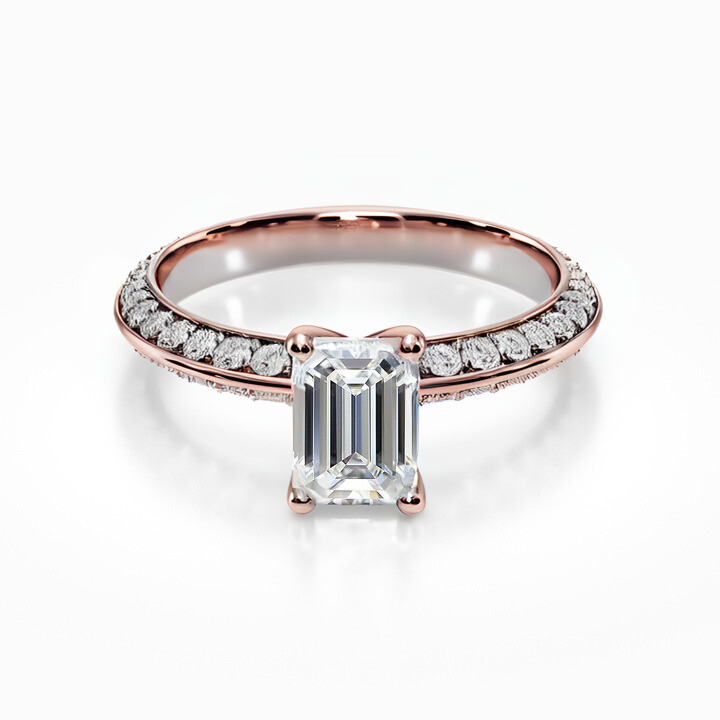 Knife Edge Pave Ring