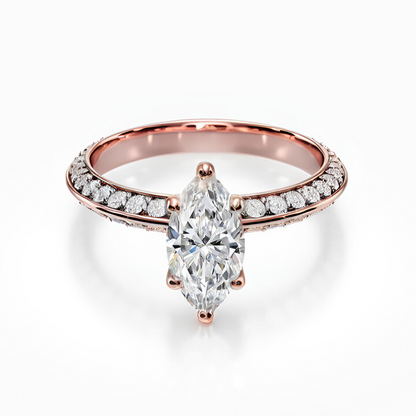 Knife Edge Pave Ring