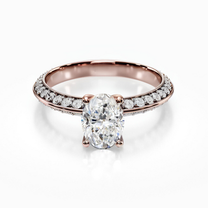 Knife Edge Pave Ring