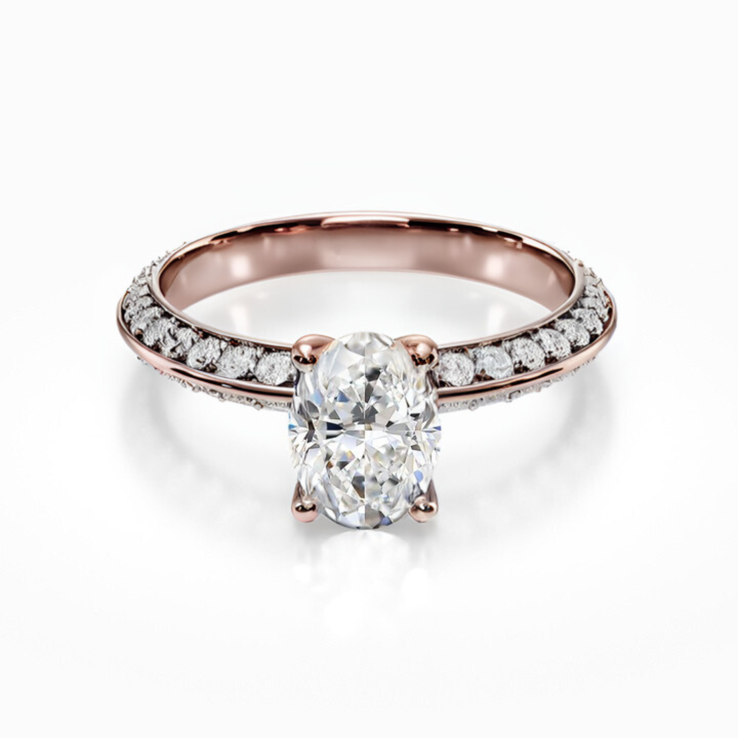 Knife Edge Pave Ring